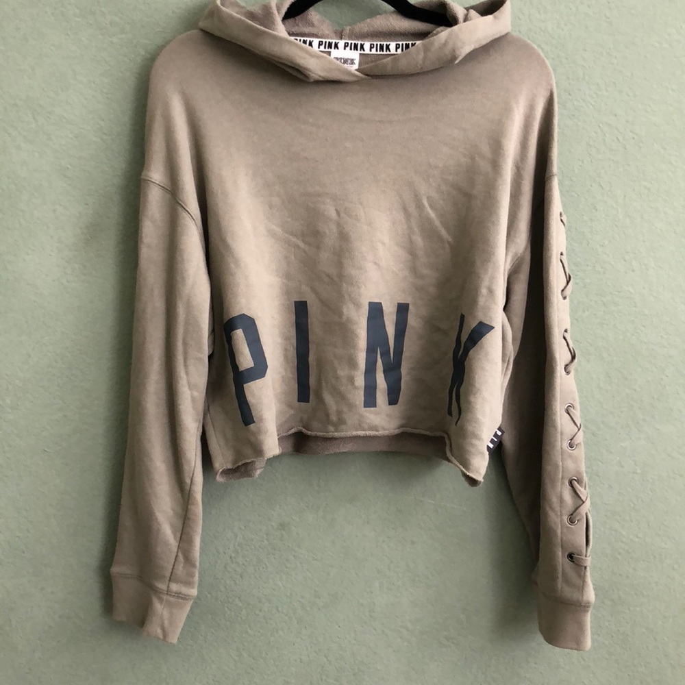PINK NATION Army Green Crop Sweatshirt